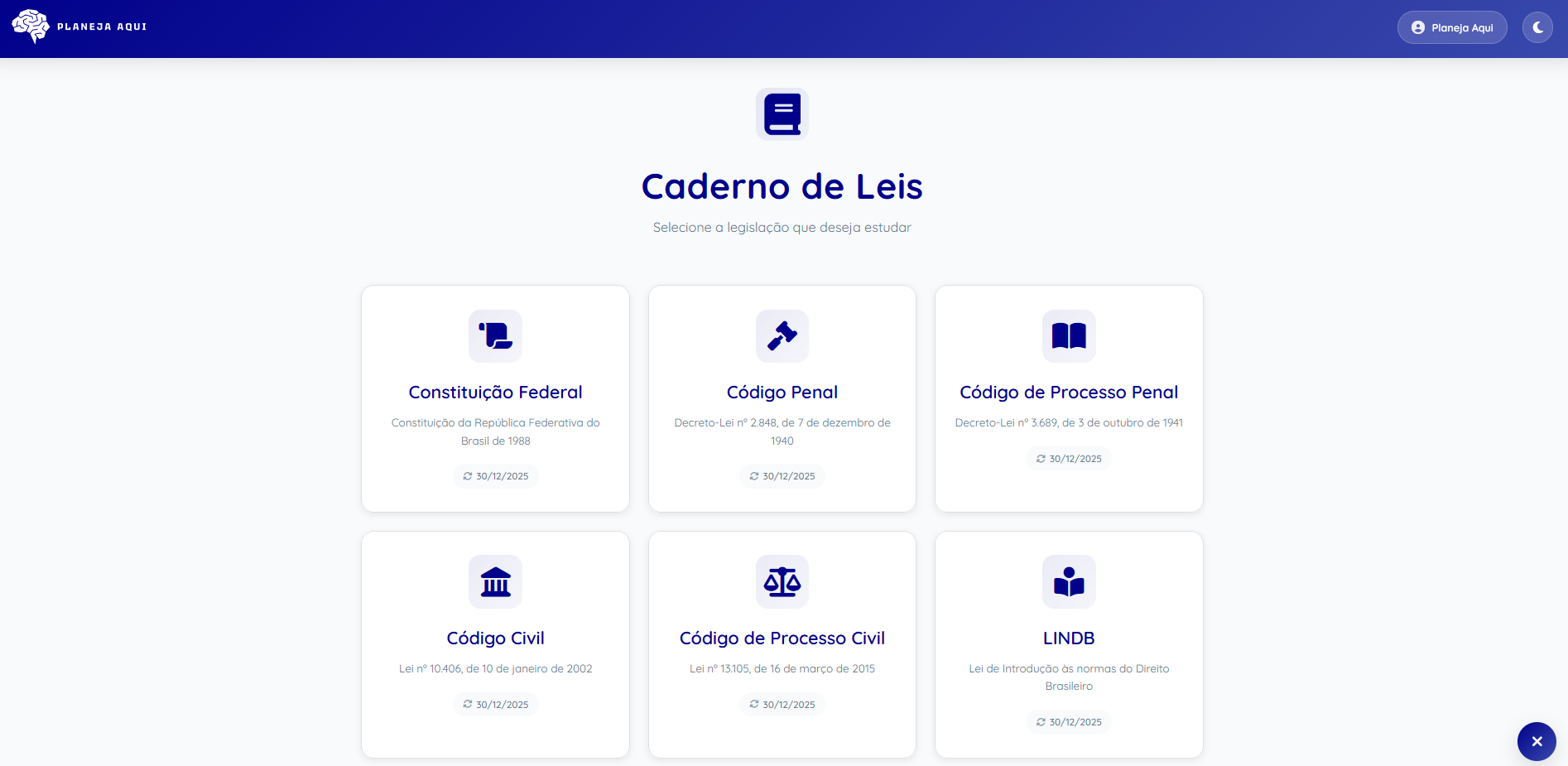 Caderno de Leis